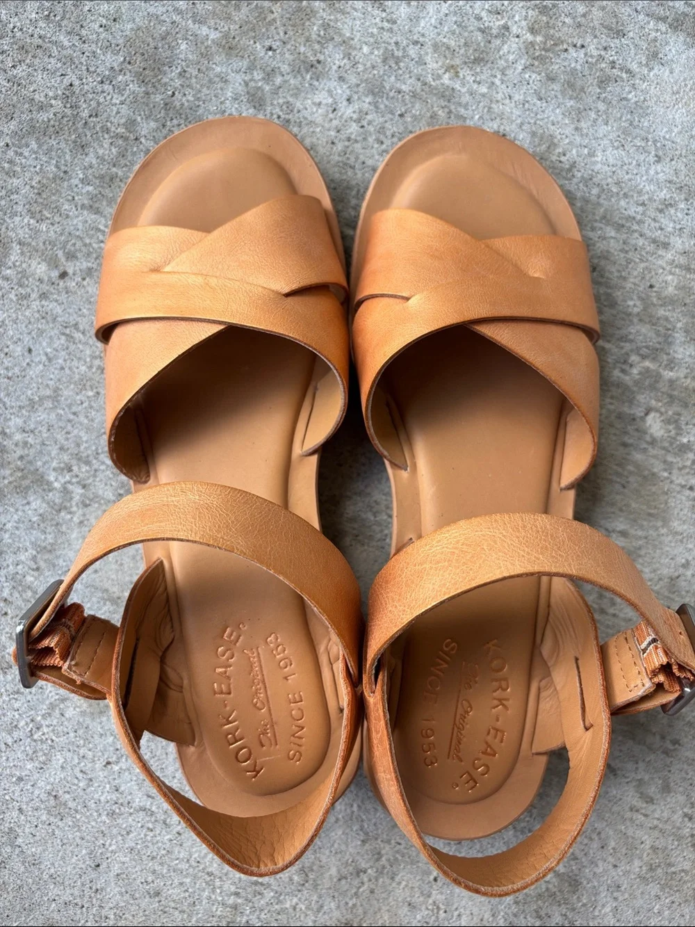 Kork-Ease Myrna 2.0 Golden Sand Leather Cork Wedge Sandals